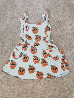 Hugo Loves Tiki Girls Mint Sundress with Playful Apple Print